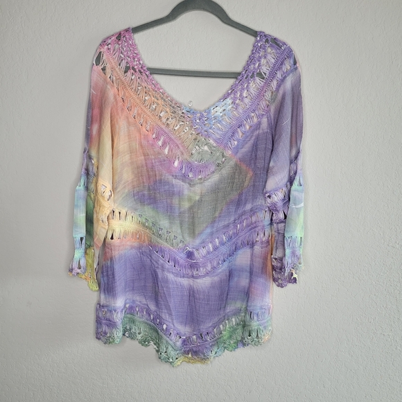 Soft surroundings tie dye multi color top size M - Picture 4 of 6